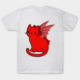 Cute Cat Red Dragon Calm Drake T-Shirt